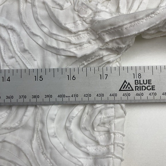 Pong Poco Ltd Button Up Top Womans Small Floral White 3/4 Sleeve Collared Cotton - Picture 2 of 5